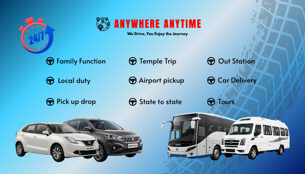 AJ Travels business card, back side, listing all services offered